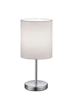 Trio Jerry R50491001 chromen tafellampje met wit kapje