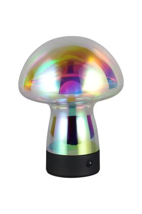 Reality Dooley R54981153 iriserend glazen oplaadbare tafellamp