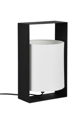 Reality Pail R55751032 zwart tafellampje met witte kap van textiel