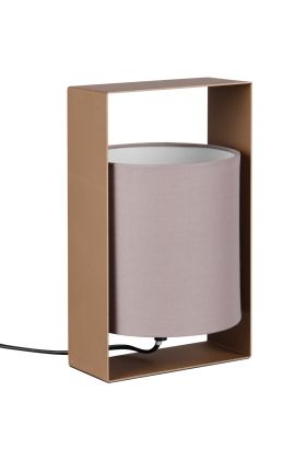 Reality Pail R55751065 koffie bruine tafellamp met taupe kap