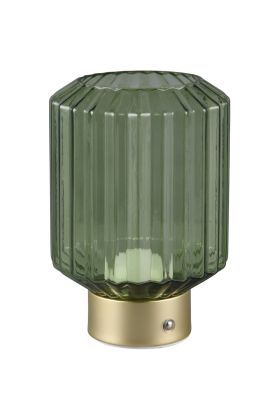 Reality Lord R57761115 messing met groen glazen oplaadbare tafellamp
