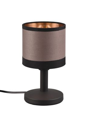 Trio Davos R59551041 zwarte tafellamp met taupe textiel