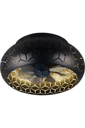 Reality Bidar R61574080 zwart met goudkleurige plafondventilator