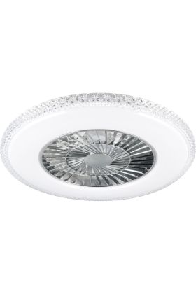 Reality Visby R62402106 wit met chroomkleurige plafondventilator
