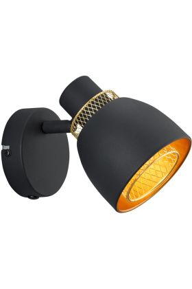 Trio Punch R80811032 zwarte spot met goud accenten