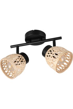 Casalum Laurent R86092032 zwarte spot met gevlochten bamboe kapjes