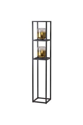 Freelight Dentro S4122GD zwarte vloerlamp met goud glas
