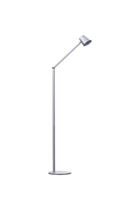 Freelight Trieste S4601S zilvergrijze vloerlamp met vierkant naar rond kapje en driestappen dimmer