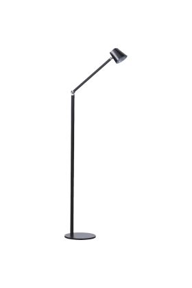 Freelight Trieste S4601Z matzwarte vloerlamp met vierkant naar rond kapje en driestappen dimmer