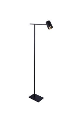 Freelight Picchio S8501Z zwarte vloerlamp met rechte buis met spot welke te gebruiken is als leeslamp