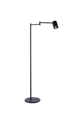 Freelight Picchio S8511Z zwarte vloerlamp met spot aan een zwenkarm als leeslamp