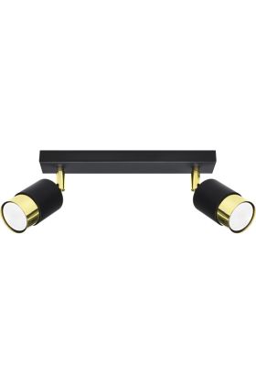 Sollux Nero SOL1070 mat zwarte spot met goud kleur
