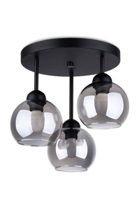 Sollux Alino SL.1140 zwart rookglazen plafondlamp