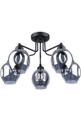 Sollux Fillan SL.1145 zwart rookglazen plafondlamp