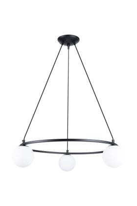 Sollux Yoli SL.1213 zwarte kroonluchter met drie glazen bollen