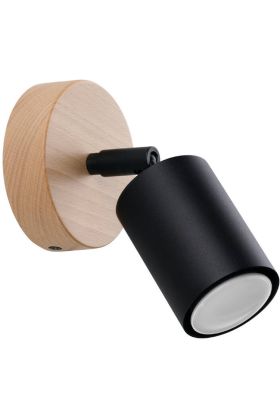Sollux Verdo SL.1290 zwarte spot van hout en metaal