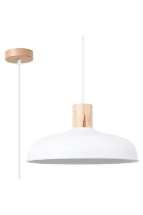 Sollux Indy SL.1323 witte hanglamp met hout