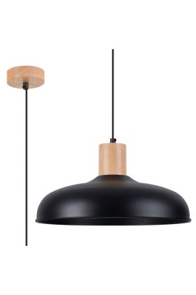 Sollux Indy SL.1324 zwarte hanglamp met hout