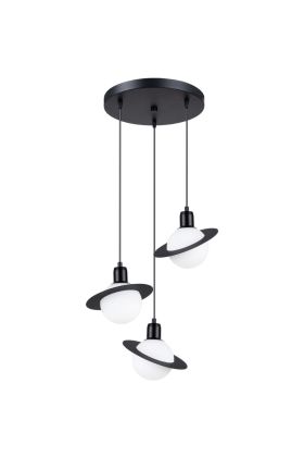 Sollux Hyperion SL.1359 zwarte hanglamp planeten