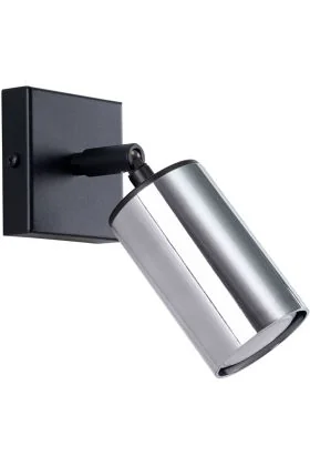 Sollux Winx SL.1366 chromen spotje met zwarte wandplaat