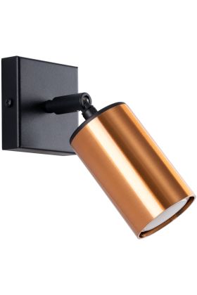 Sollux WInx SL.1374 koperen spot met zwarte wandplaat