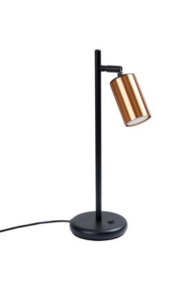 Sollux Winx SL.1381 zwarte tafellamp met koperen spot