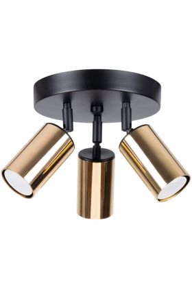 Sollux Winx SL.1385 gouden spot met zwarte plafondplaat