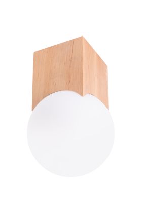 Sollux Solis SL.1407 houten plafonniere met glazen bol