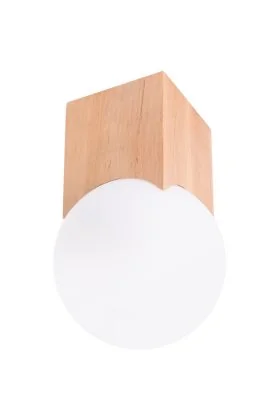Sollux Solis SL.1407 houten plafonniere met glazen bol