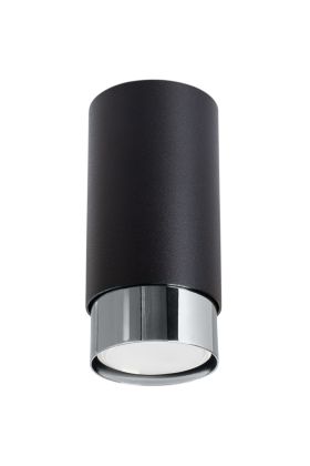 Sollux Nero SL.1408 zwarte plafondlamp met chromen rand