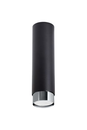 Sollux Nero SL.1409 zwarte plafondlamp met chromen rand