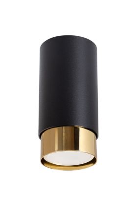 Sollux Nero SL.1410 zwarte plafondlamp met gouden rand