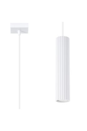 Sollux Karbon SL.1535 wit geribbelde hanglamp