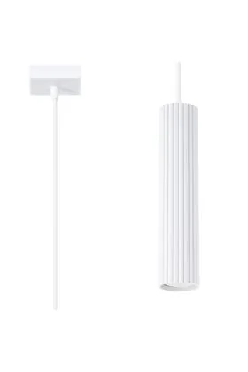 Sollux Karbon SL.1535 wit geribbelde hanglamp