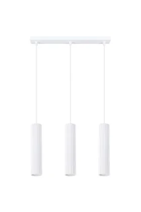 Sollux Karbon SL.1537 wit geribbelde hanglamp