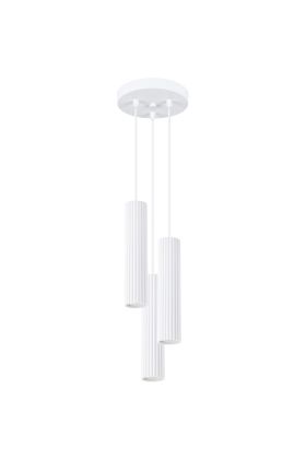 Sollux Karbon SL.1538 wit geribbelde hanglamp