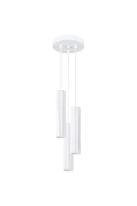 Sollux Karbon SL.1538 wit geribbelde hanglamp
