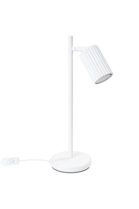Sollux Karbon SL.1548 witte tafellamp van geribbeld aluminium