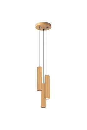 Sollux Karbon SL.1557 goudkleurig geribbelde hanglamp
