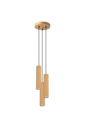 Sollux Karbon SL.1557 goudkleurig geribbelde hanglamp
