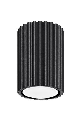 Sollux Karbon SL.1568 zwarte geribbelde plafondlamp