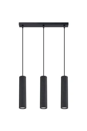 Sollux Karbon SL.1575 zwart geribbelde hanglamp