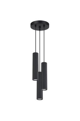 Sollux Karbon SL.1576 zwart geribbelde hanglamp