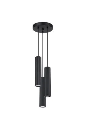 Sollux Karbon SL.1576 zwart geribbelde hanglamp