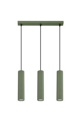 Sollux Karbon SL.1613 olijfgroene geribbelde hanglamp