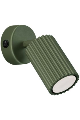 Sollux Karbon SL.1617 olijf groene geribbelde wandspot