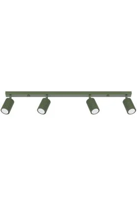 Sollux Karbon SL.1622 olijf groene geribbelde vier spotbalk