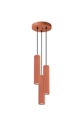 Sollux Karbon SL.1633 okerrode geribbelde hanglamp
