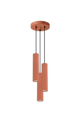 Sollux Karbon SL.1633 okerrode geribbelde hanglamp