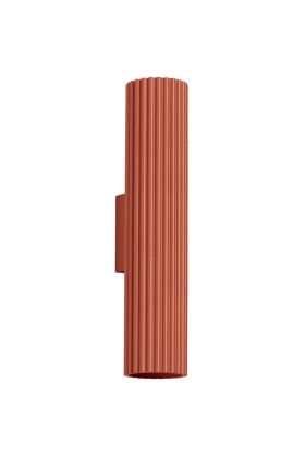 Sollux Karbon SL.1634 oker rode geribbelde updown wandlamp